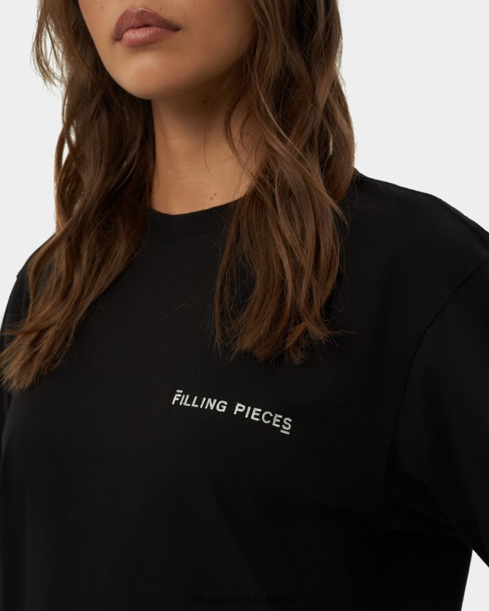 Filling Pieces 00686N184 Жени тениска азбука черен