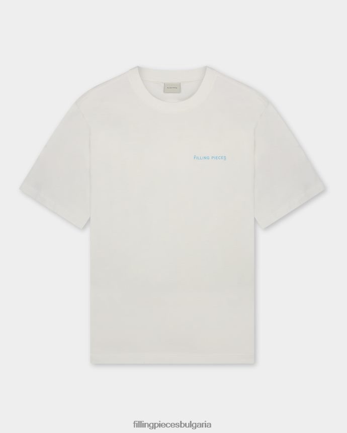 Filling Pieces 00686N193 Жени съобщение за тениска бяло