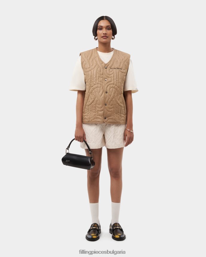 Filling Pieces 00686N208 Жени ватирана пухкава жилетка бежово