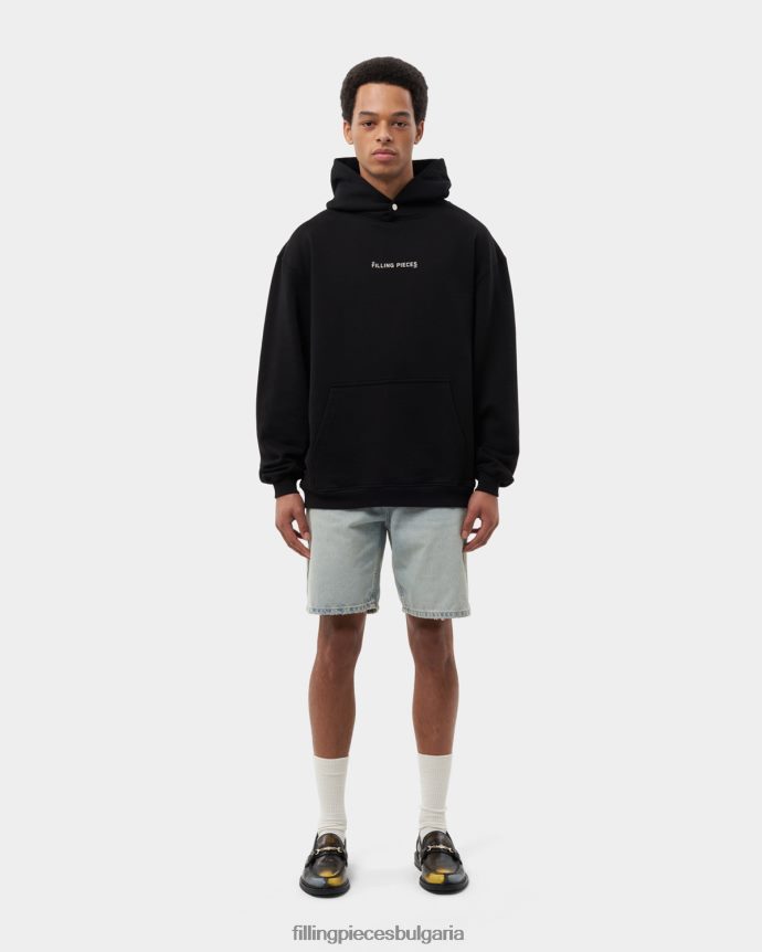 Filling Pieces 00686N136 мъже градиентно ръкостискане с качулка черен