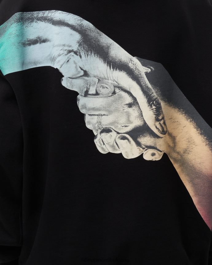 Filling Pieces 00686N136 мъже градиентно ръкостискане с качулка черен