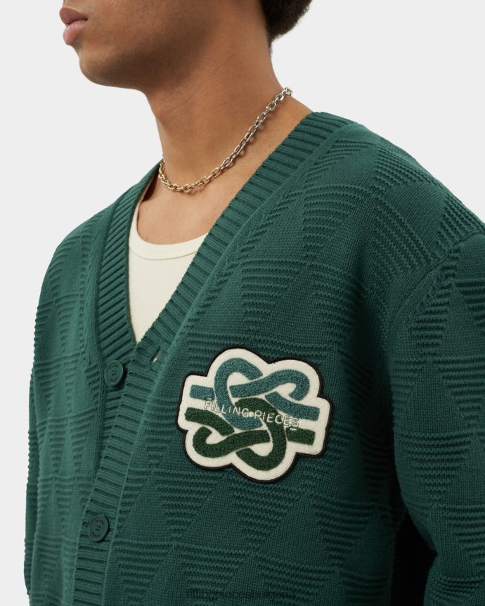 Filling Pieces 00686N140 мъже плетена жилетка зелено