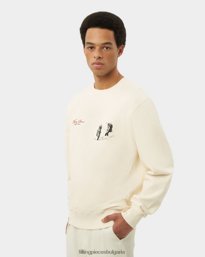 Filling Pieces 00686N141 мъже суичър обединен от природата антично бяло