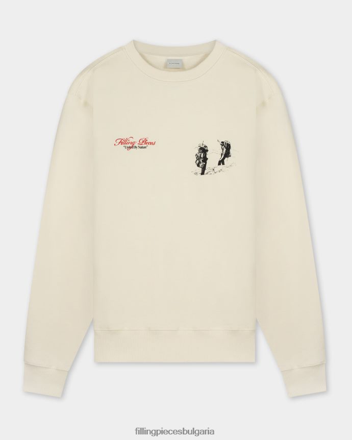 Filling Pieces 00686N141 мъже суичър обединен от природата антично бяло