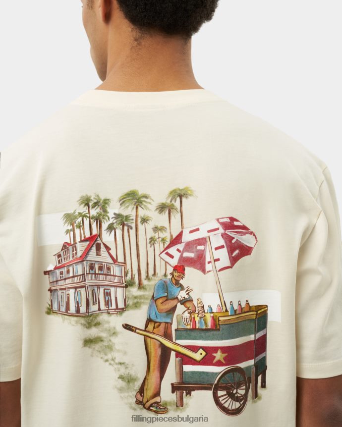 Filling Pieces 00686N109 мъже тениска продавач на лед антично бяло