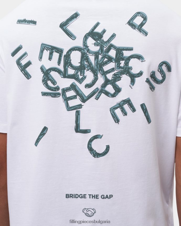 Filling Pieces 00686N115 мъже тениска азбука бяло