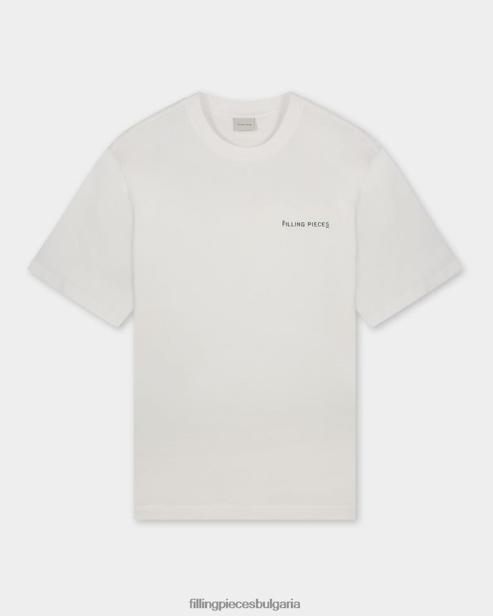 Filling Pieces 00686N115 мъже тениска азбука бяло