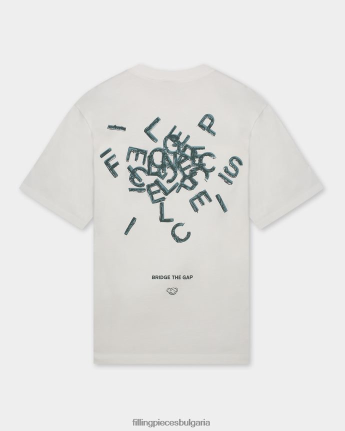 Filling Pieces 00686N115 мъже тениска азбука бяло