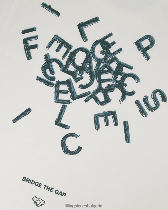 Filling Pieces 00686N115 мъже тениска азбука бяло