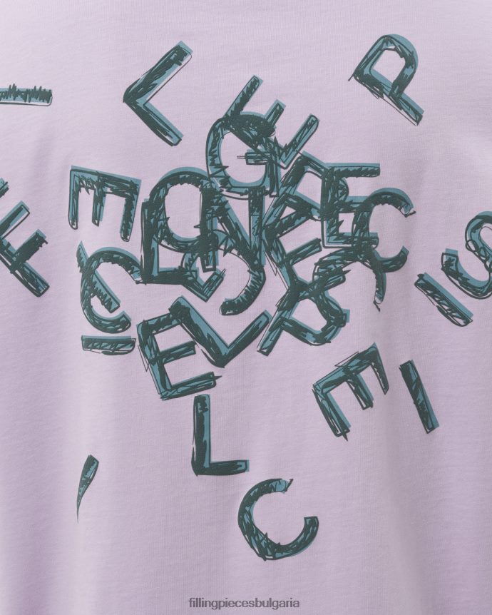 Filling Pieces 00686N117 мъже тениска азбука люляк