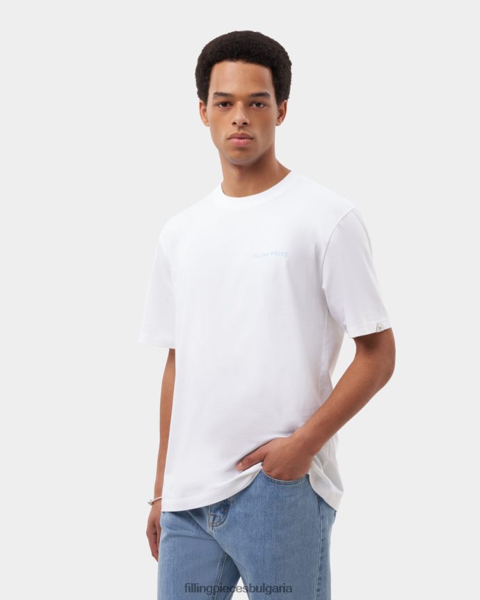 Filling Pieces 00686N120 мъже съобщение за тениска бяло
