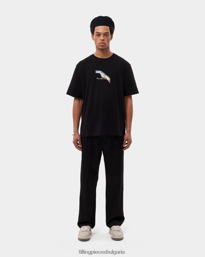Filling Pieces 00686N122 мъже ръкостискане с градиент на тениска черен