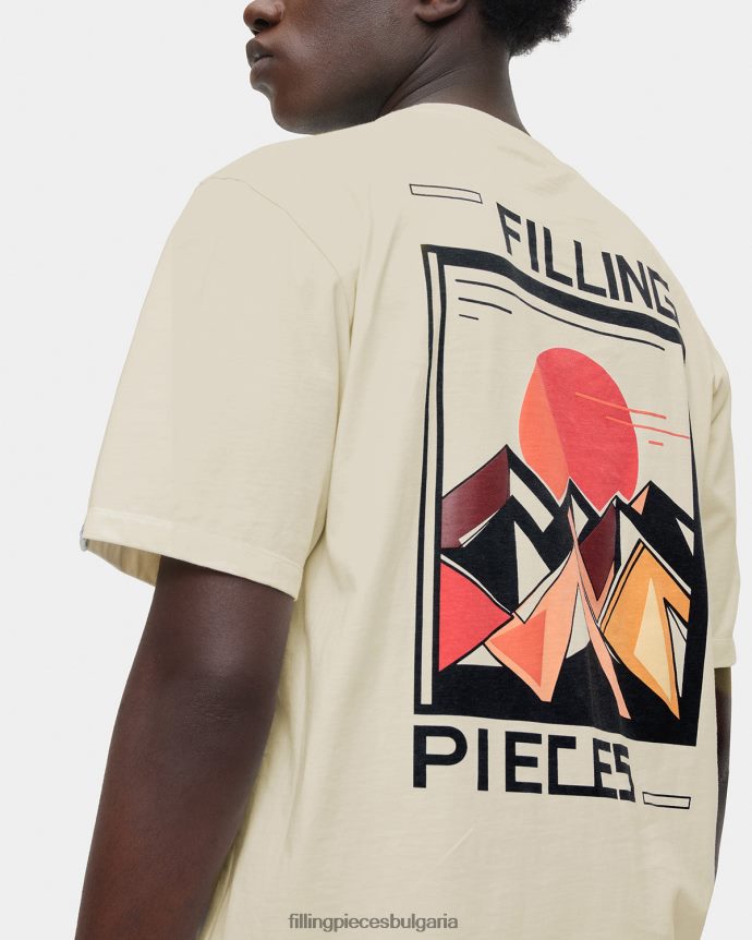 Filling Pieces 00686N132 мъже тениска залез антично бяло