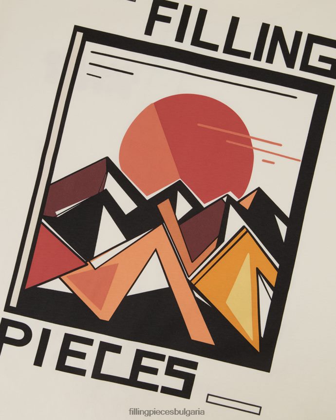 Filling Pieces 00686N132 мъже тениска залез антично бяло