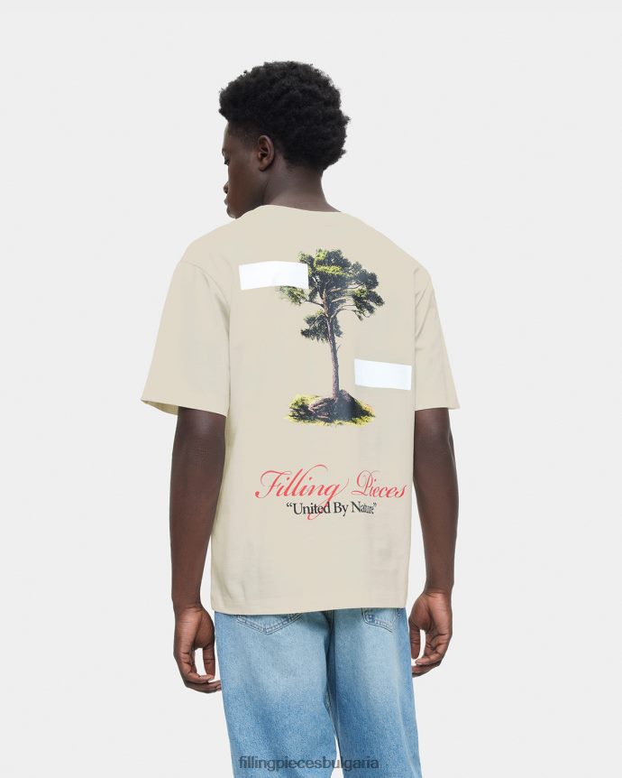 Filling Pieces 00686N133 мъже тениска обединени от природата антично бяло