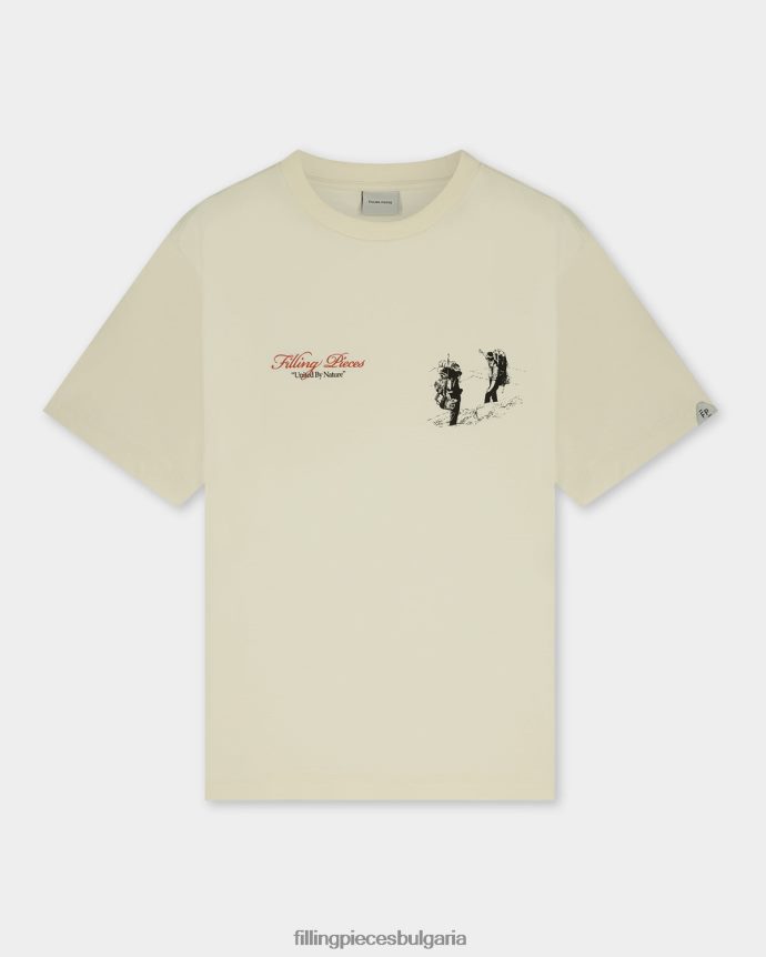 Filling Pieces 00686N133 мъже тениска обединени от природата антично бяло