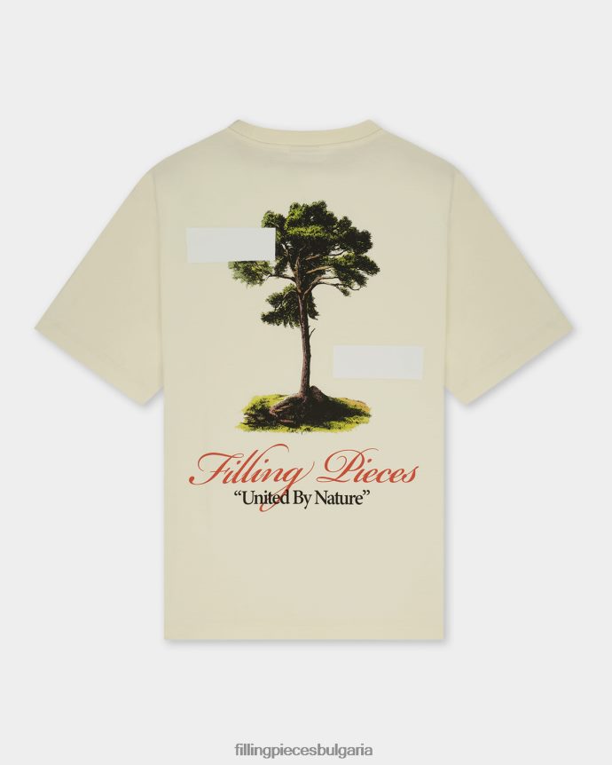 Filling Pieces 00686N133 мъже тениска обединени от природата антично бяло