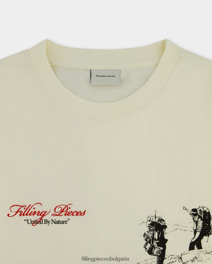 Filling Pieces 00686N133 мъже тениска обединени от природата антично бяло